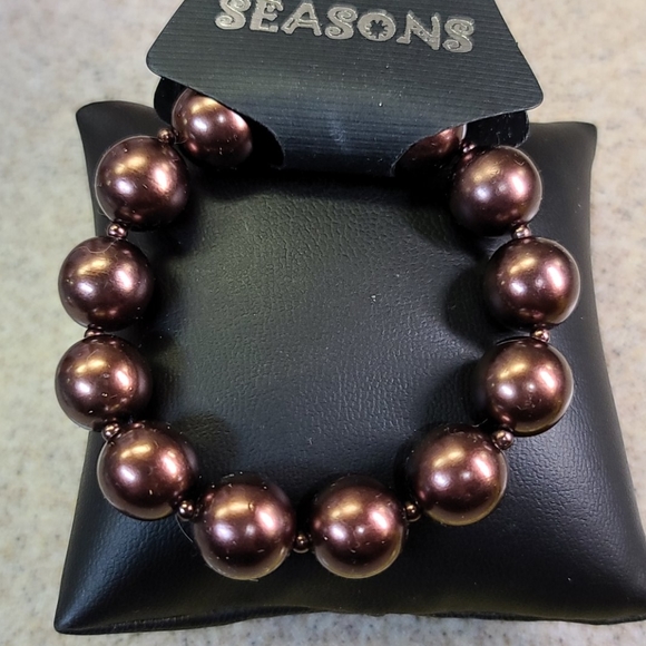 Bracelet Copper Beads. Stretch on / off - Picture 2 of 6